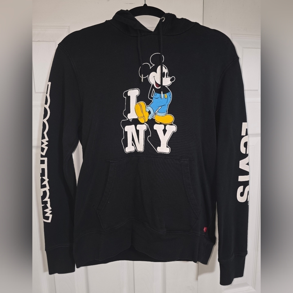 Levi's Hoodie | Mickey Mouse "I ❤️ NY" | Black Graphic Hoodie for Women